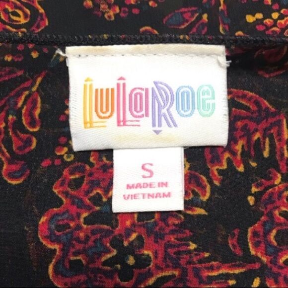 Lularoe Small Sheer Jacket With Fringe Black, Red, Gold, Blue - Picture 4 of 5